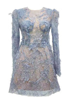 Embellished Lace Mini Dress - View 7 | TEVQA