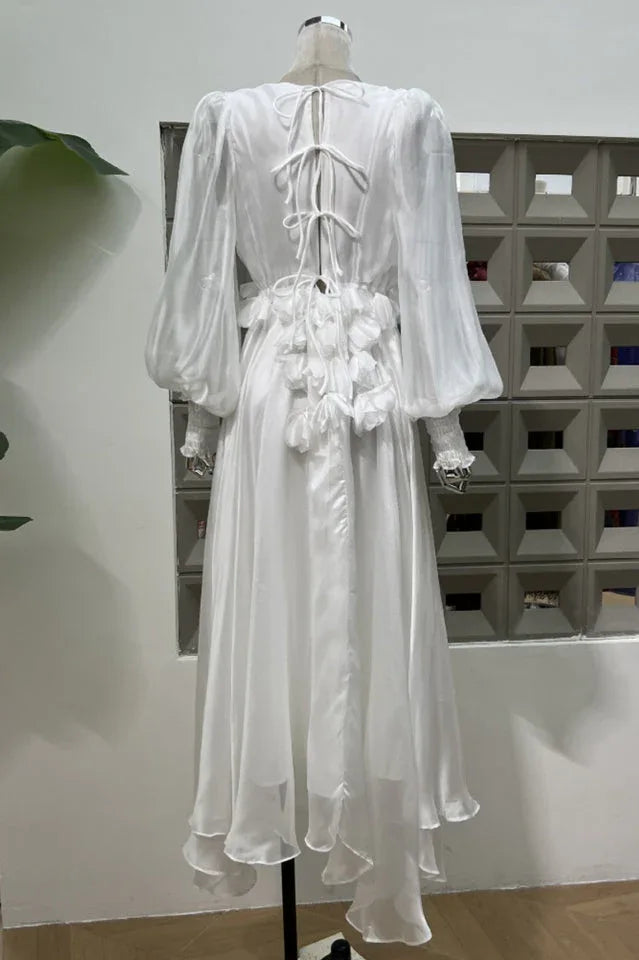 Floral Appliqué Midi Dress - View 15 | TEVQA
