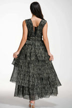 Asymmetric Tiered Formal Dress - View 12 | TEVQA