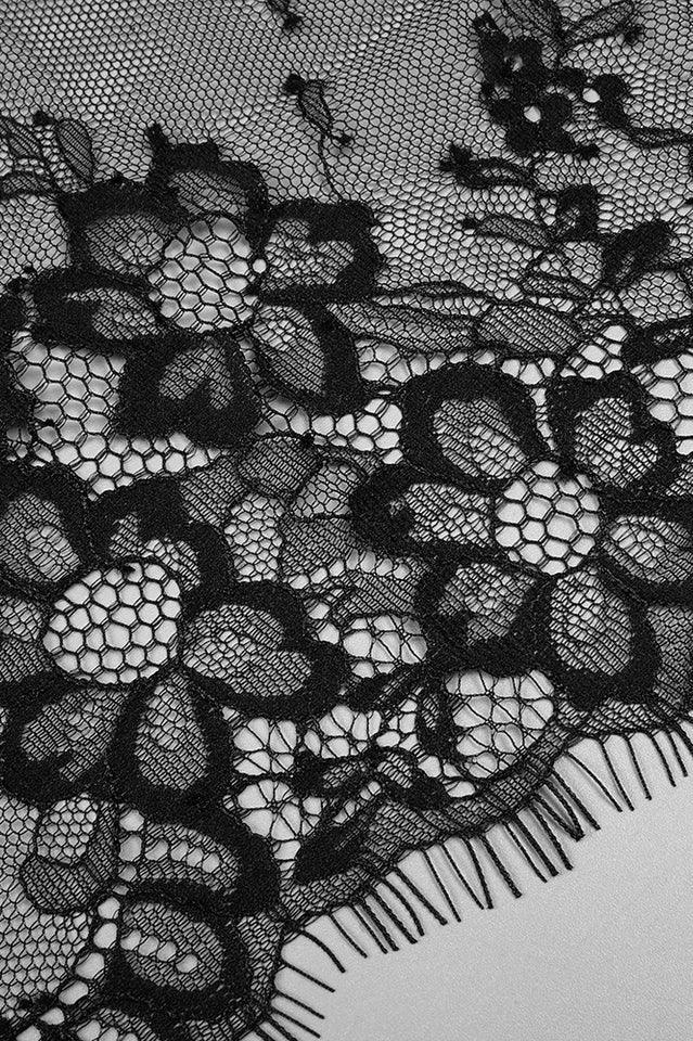 Aliza Lace and Mesh Fit and Flare Dress - View 17 | TEVQA