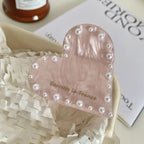 Pearl Heart Hair Claw Clip - View 6 | TEVQA