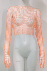 Crystal Diamond See Through Crop Top | Dress In Beauty