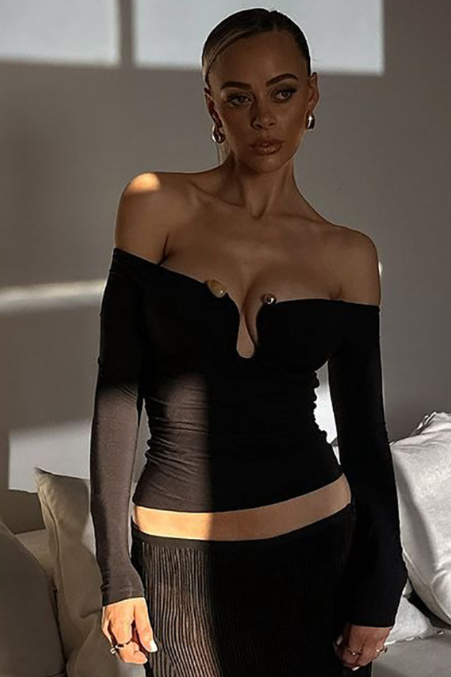 Tayla Trim Long Sleeve Top | Dress In Beauty