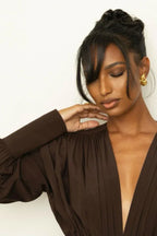 Rosey Tan Maxi Dress - View 13 | TEVQA