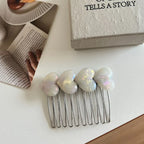 Heart Acetate Hair Comb Pin - View 6 | TEVQA