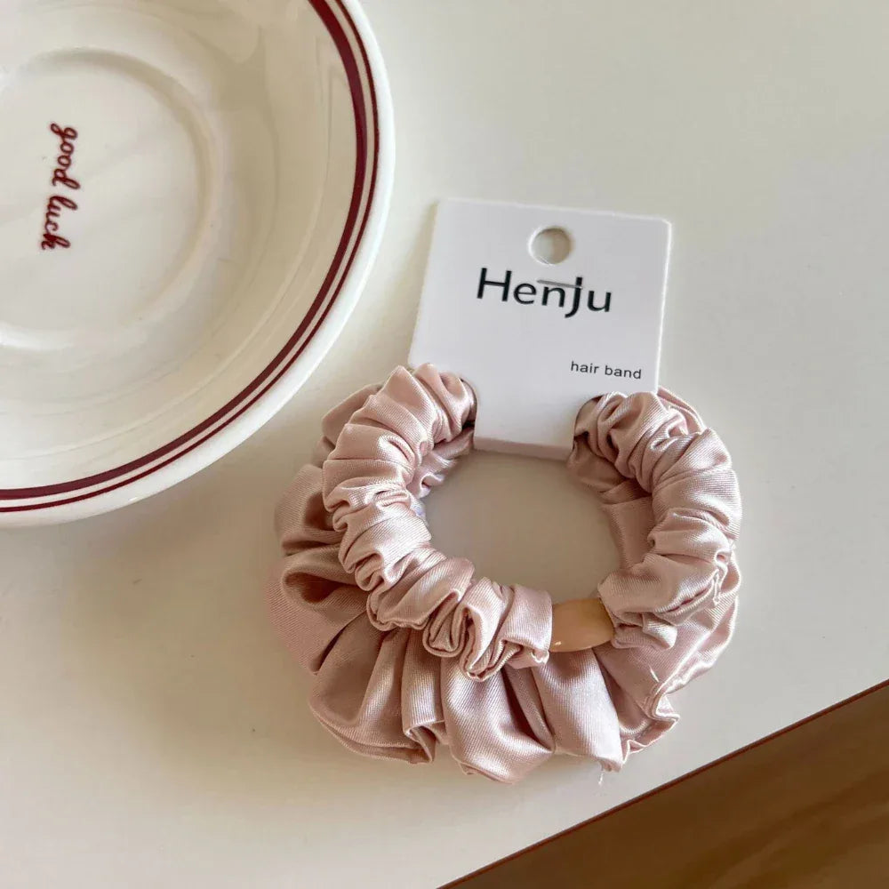 Satin scrunchie with faux pearl detail - View 6 | TEVQA