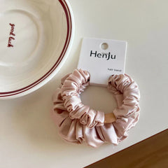 Satin scrunchie with faux pearl detail - View 6 | TEVQA