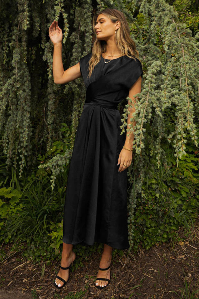 Scoop A-line Satin Bridesmaid Dress | Dress In Beauty