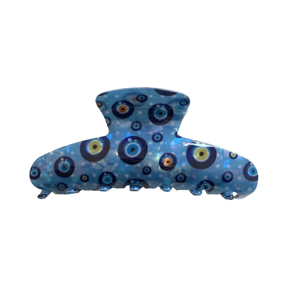 Trendy Evil Eye Hair Claw Clip - 4.3 Inch Blue Nazar Protection Accessory - TEVQA Main image