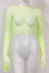 Crystal Diamond See Through Crop Top | Dress In Beauty