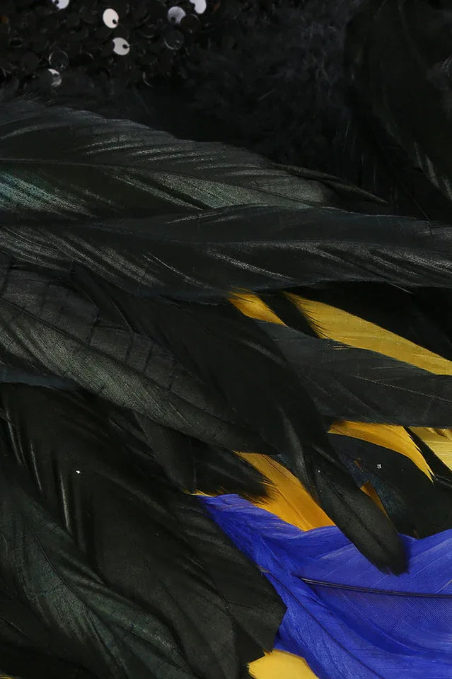 Sequin Feather Gown - View 9 | TEVQA