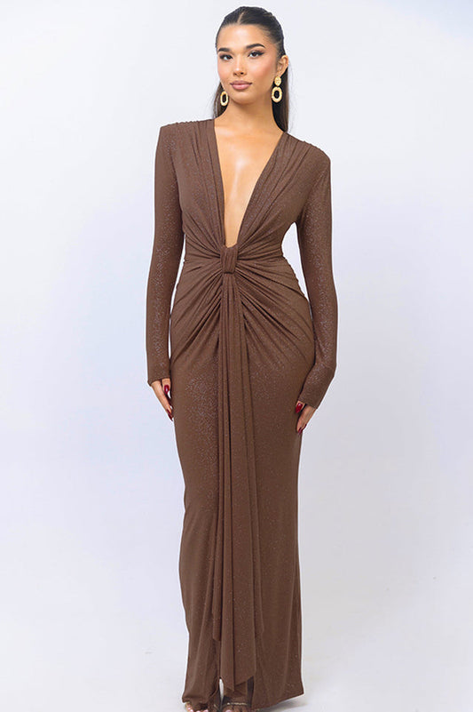 Deep V Neck Long Dress | Dress In Beauty