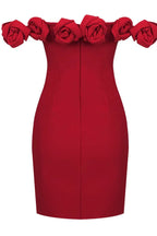 Rose Embellished Off-the-Shoulder Mini Dress - View 19 | TEVQA