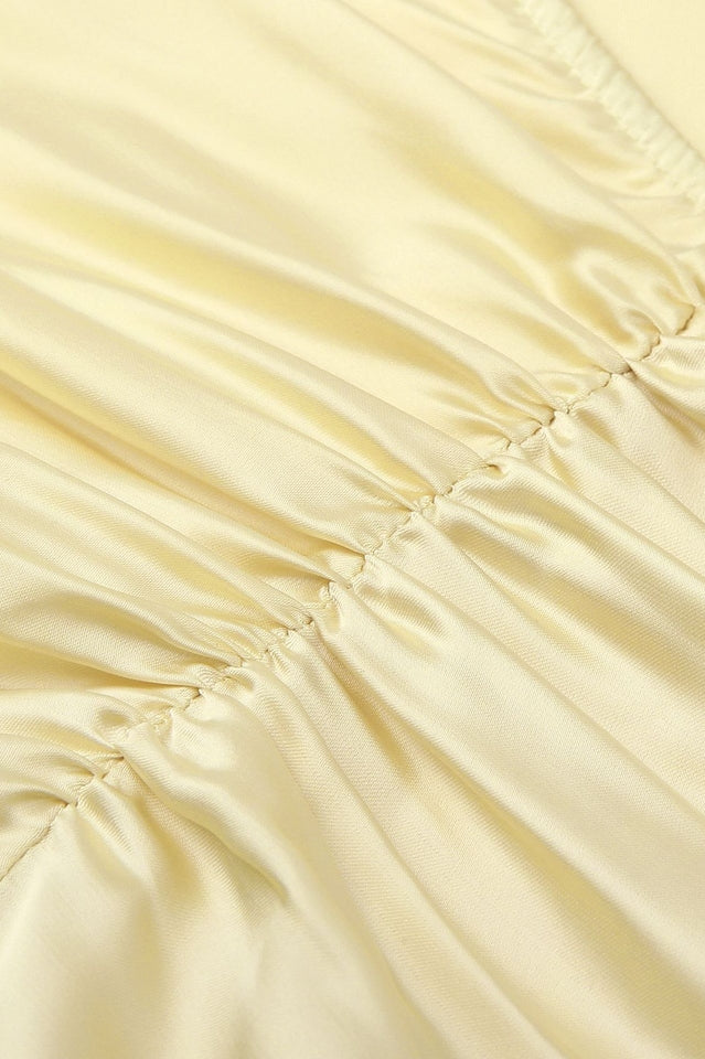 Blaise Yellow Satin Maxi Dress | Dress In Beauty