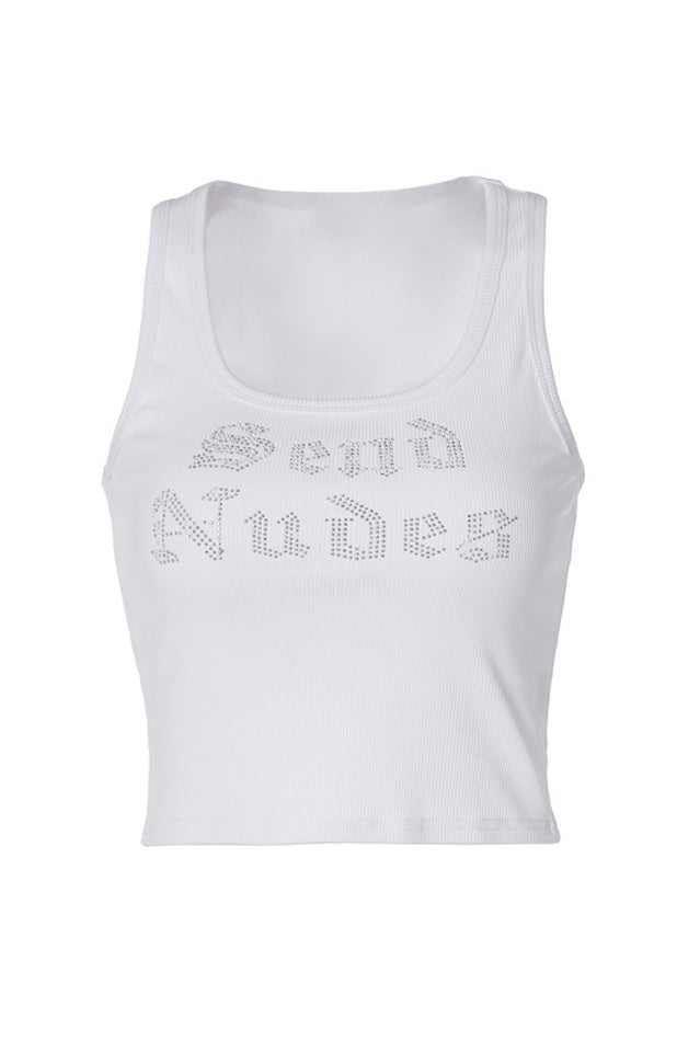 Send Nudes Rhinestone Tank Top | Dress In Beauty