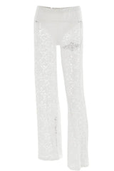 Lace Wide Leg Trousers - View 24 | TEVQA