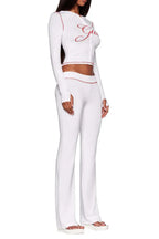 Fitted knit hoodie and trackpant set with V-neckline and thumbholes - View 18 | TEVQA