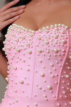 Pearl embellished mermaid gown - View 6 | TEVQA