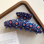 Trendy Evil Eye Hair Claw Clip - 4.3 Inch Blue Nazar Protection Accessory - TEVQA