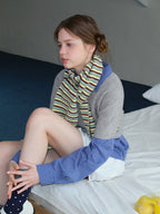 Soft Wool Blend Striped Knit Scarf