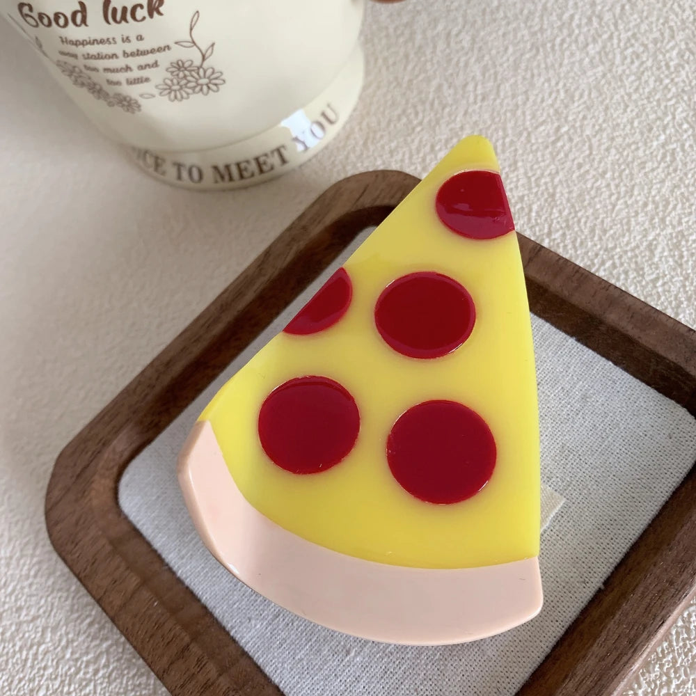 3.7 Inch Foodie Acetate Hair Claw - Solid 32g Whimsical Clip