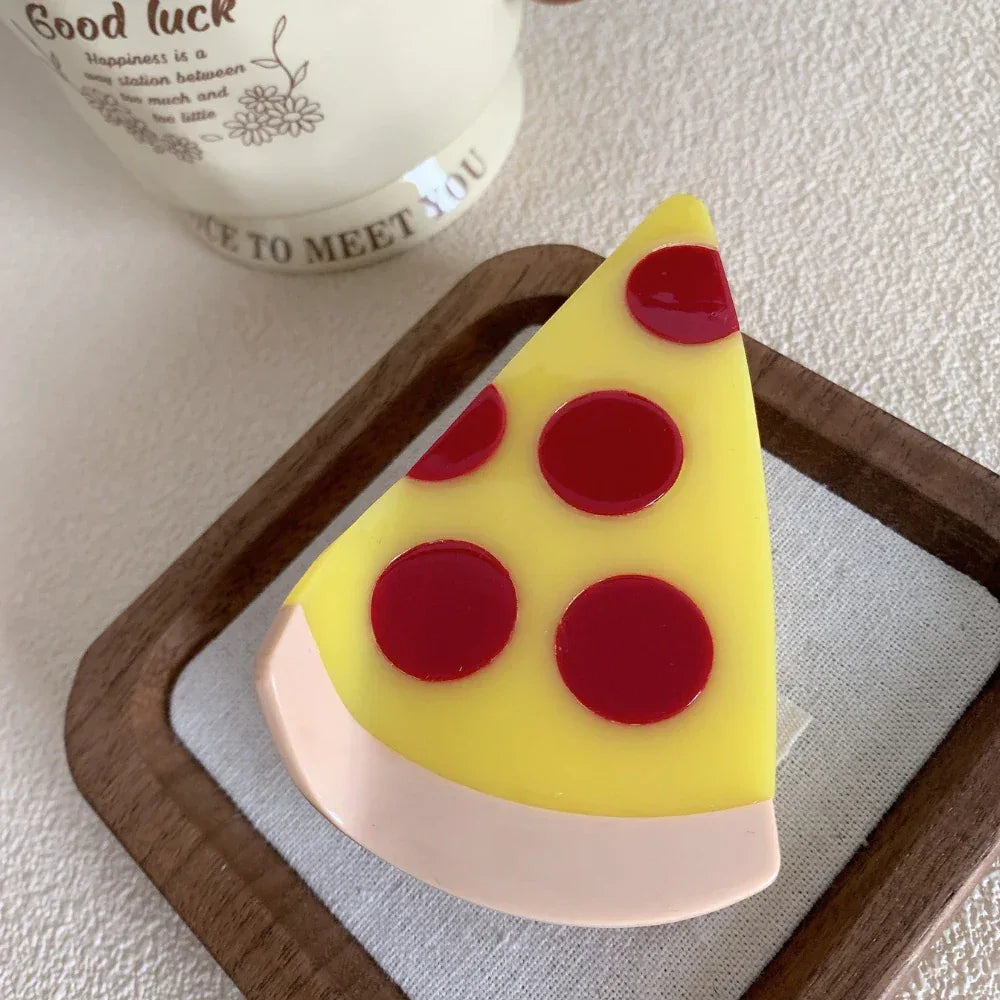 Pizza slice design hair claw clip - View 8 | TEVQA