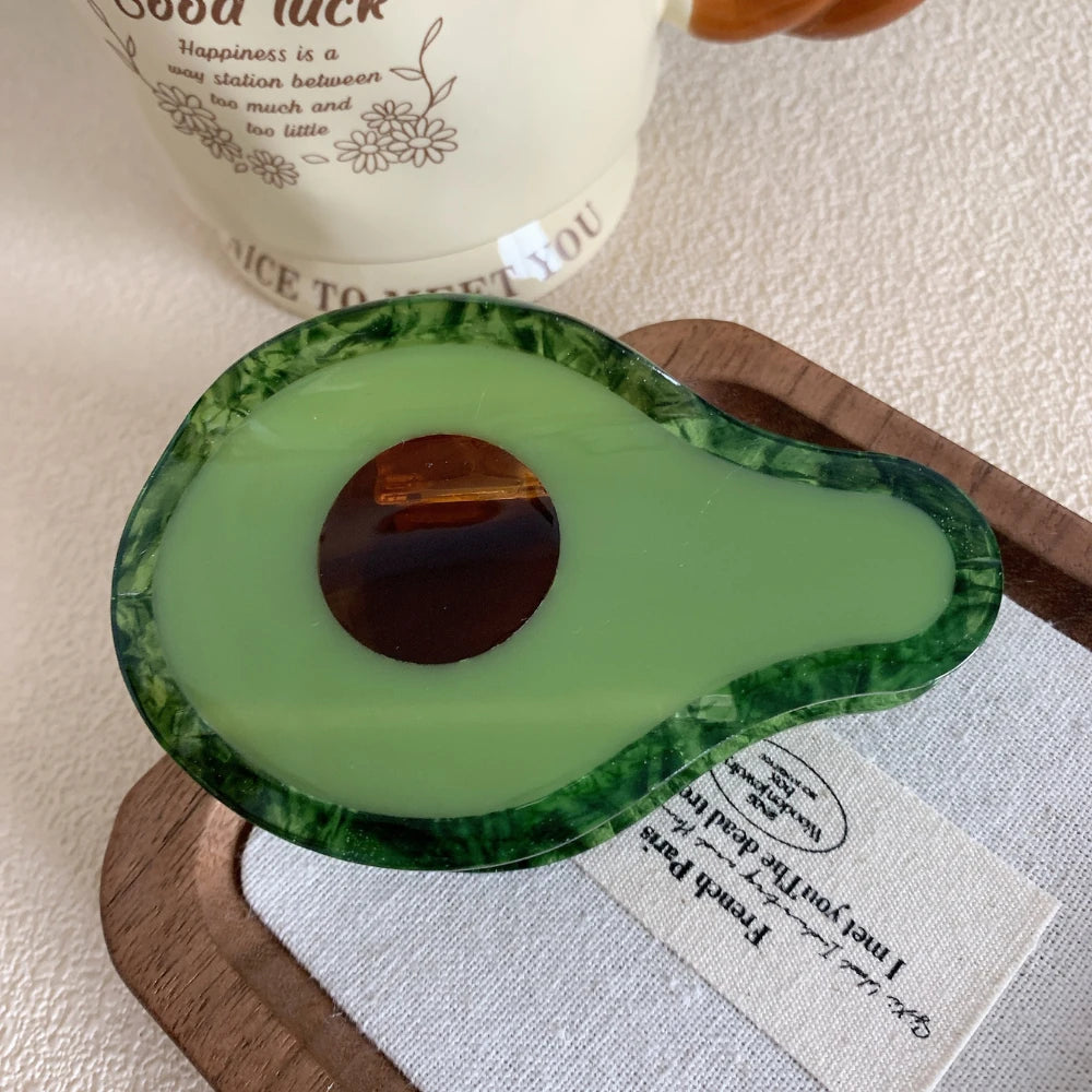 3.7 Inch Foodie Acetate Hair Claw - Solid 32g Whimsical Clip