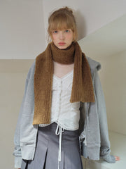 Soft Bouclé Wool Blend Knit Scarf