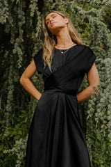 Scoop A-line Satin Bridesmaid Dress | Dress In Beauty