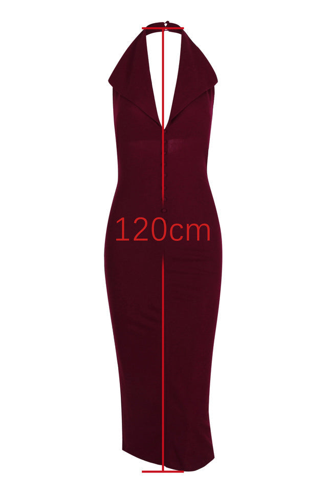 Annita Crepe Halter Midi Dress | Dress In Beauty