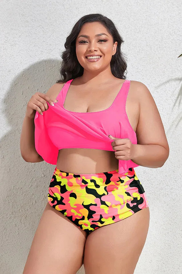 Floral High Waist Bikini Set - View 37 | TEVQA