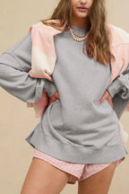Comfy Chic Raw Seam Oversized Sweatshirt - TEVQA