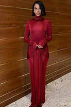 Ryar Long Sleeve Mock Neck Dress - View 7 | TEVQA