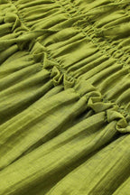 Smocked Midi Dress with Puff Sleeves - View 11 | TEVQA