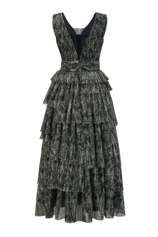 Asymmetric Tiered Formal Dress - View 14 | TEVQA