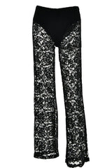 Lace Wide Leg Trousers - View 20 | TEVQA
