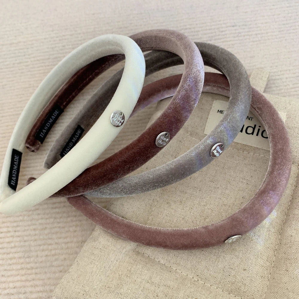 Slim Padded Velvet Headband - 0.6 Inch Lightweight Style