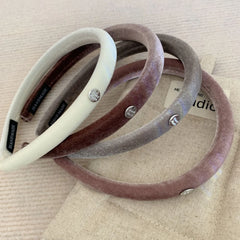 Slim Padded Velvet Headband - 0.6 Inch Lightweight Style