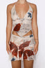 Floral print halter neck crop top and skirt set - View 8 | TEVQA