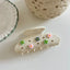 Cream white floral hair claw clip with daisy accents - View 6 | TEVQA