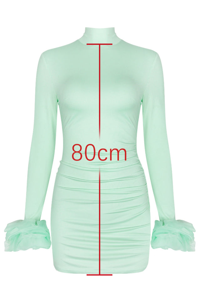Camilla Pistachio Ruffle Cuff Mini Dress | Dress In Beauty
