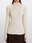 Ribbed high neck knit top - View 6 | TEVQA