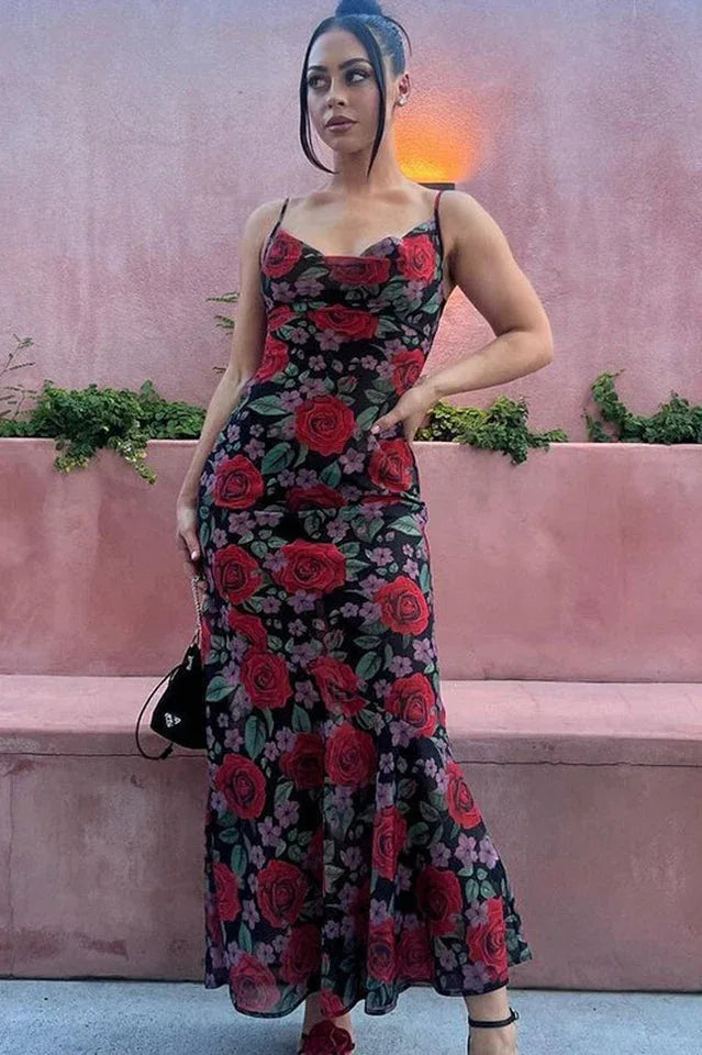 RONAN Floral Cami Long Dress - View 8 | TEVQA