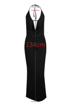 Long halter neck evening dress - View 7 | TEVQA