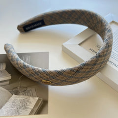 Preppy Plaid Padded Headband - 1.2 Inch Autumn Academia Style