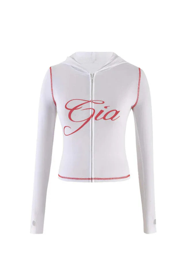 Fitted knit hoodie and trackpant set with V-neckline and thumbholes - View 20 | TEVQA