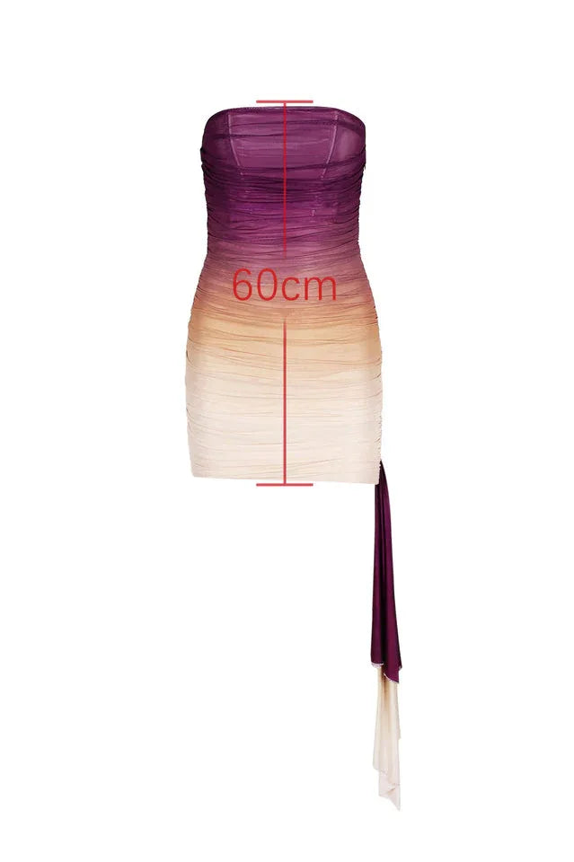 Strapless Ombre Mini Dress - View 8 | TEVQA