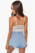 Hollow Out Lace Bodysuit & Lingerie - TEVQA