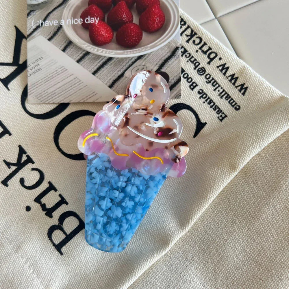 Whimsical "Dopamine" Food & Ice Cream Acetate Clip Collection (4 Inch) - TEVQA