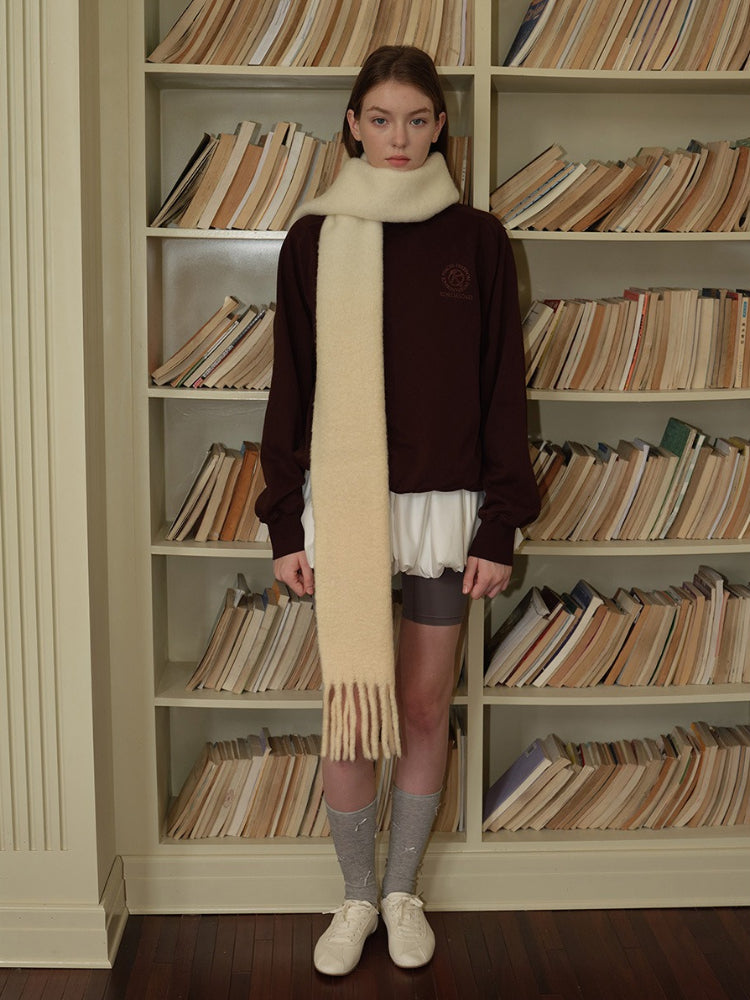 Ombre wool blend scarf with fringe detail - View 18 | TEVQA